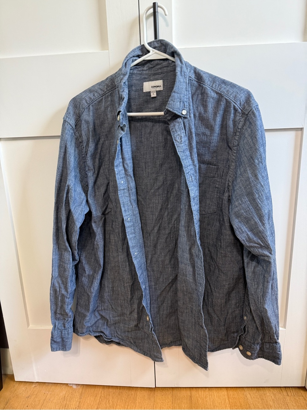 Sonoma Denim-Style Blue Button Front Shirt